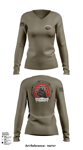 Women's Long Sleeve Vneck Shirt, 441st Engineer Company, Army, Teamtime, Team time, sublimation, custom sports apparel, team uniforms, spirit wear, spiritwear, sports uniforms, custom shirts, team store, custom team store, fundraiser sports, apparel fundraiser