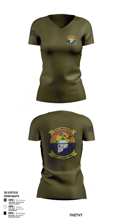 1st LAAD 786723 Women's Short Sleeve V-neck Shirt - 16