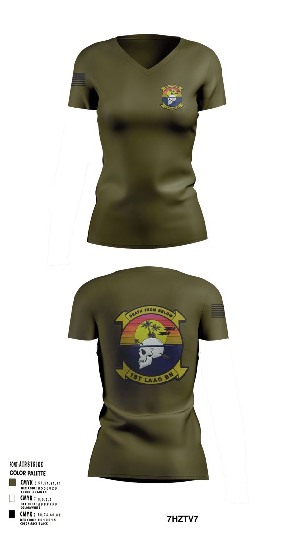 Women's Short Sleeve Vneck Shirt, 1st LAAD, Marines, Teamtime, Team time, sublimation, custom sports apparel, team uniforms, spirit wear, spiritwear, sports uniforms, custom shirts, team store, custom team store, fundraiser sports, apparel fundraiser