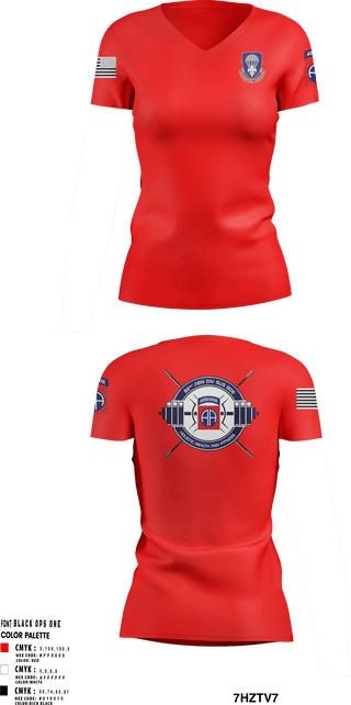 Women's Short Sleeve Vneck Shirt, 82nd ADSB H2F, Army, Teamtime, Team time, sublimation, custom sports apparel, team uniforms, spirit wear, spiritwear, sports uniforms, custom shirts, team store, custom team store, fundraiser sports, apparel fundraiser
