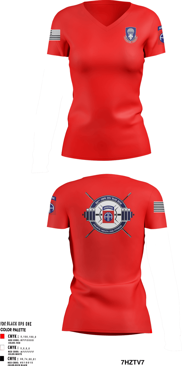 Women's Short Sleeve Vneck Shirt, 82nd ADSB H2F, Army, Teamtime, Team time, sublimation, custom sports apparel, team uniforms, spirit wear, spiritwear, sports uniforms, custom shirts, team store, custom team store, fundraiser sports, apparel fundraiser