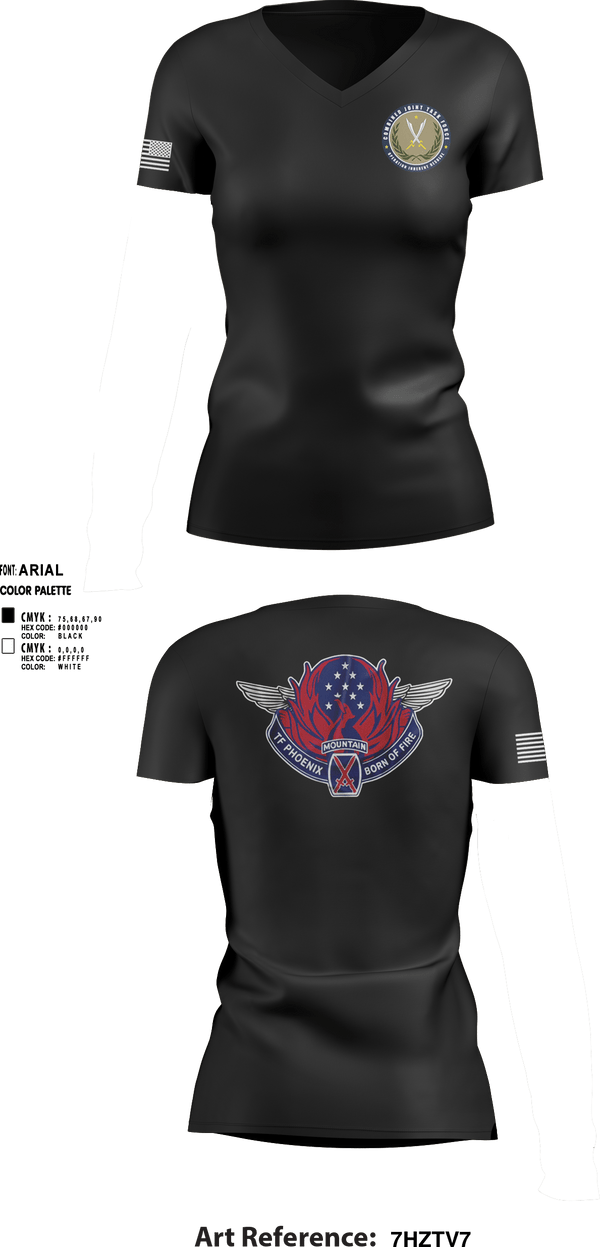 Women's Short Sleeve Vneck Shirt, HHC 3-10 GSAB, Army, Teamtime, Team time, sublimation, custom sports apparel, team uniforms, spirit wear, spiritwear, sports uniforms, custom shirts, team store, custom team store, fundraiser sports, apparel fundraiser