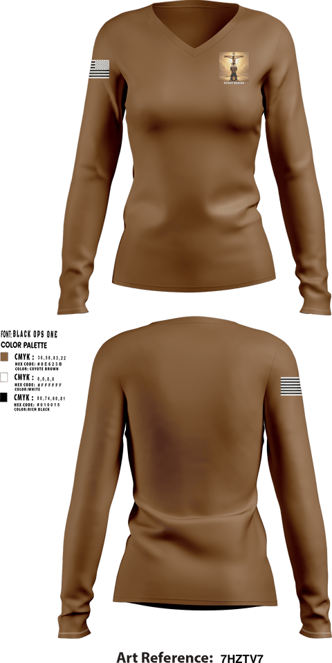 Women's Long Sleeve Vneck Shirt, GySgt Quiles, Marines, Teamtime, Team time, sublimation, custom sports apparel, team uniforms, spirit wear, spiritwear, sports uniforms, custom shirts, team store, custom team store, fundraiser sports, apparel fundraiser