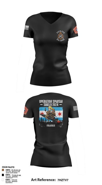 34th DSB 82361505 Women's Short Sleeve V-neck Shirt - 3