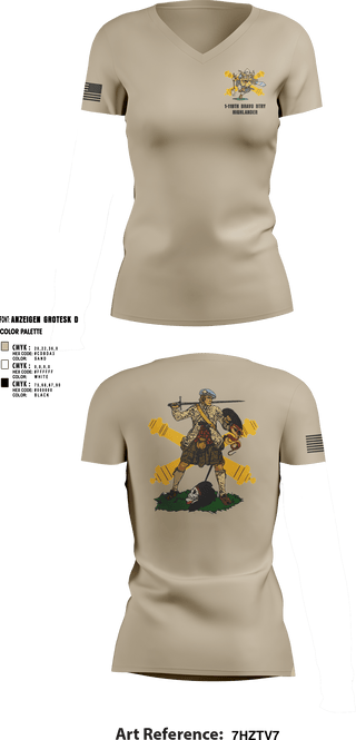 Women's Short Sleeve Vneck Shirt, Bravo 1-119th FA, , Teamtime, Team time, sublimation, custom sports apparel, team uniforms, spirit wear, spiritwear, sports uniforms, custom shirts, team store, custom team store, fundraiser sports, apparel fundraiser