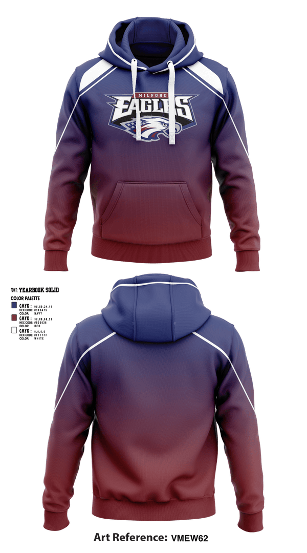 Hoodie, Milford Eagles Pop Warner Football and Cheer, Football, Teamtime, Team time, sublimation, custom sports apparel, team uniforms, spirit wear, spiritwear, sports uniforms, custom shirts, team store, custom team store, fundraiser sports, apparel fundraiser