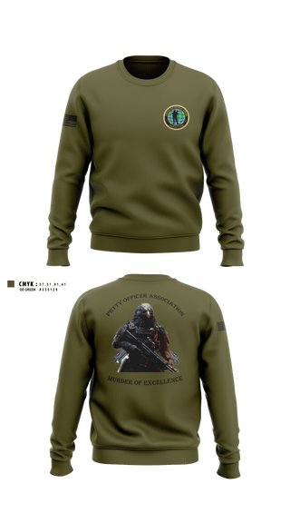Crew Neck Sweatshirt, Center for Security Forces Detachment Chesapeake, Navy, Teamtime, Team time, sublimation, custom sports apparel, team uniforms, spirit wear, spiritwear, sports uniforms, custom shirts, team store, custom team store, fundraiser sports, apparel fundraiser