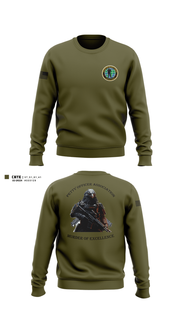 Crew Neck Sweatshirt, Center for Security Forces Detachment Chesapeake, Navy, Teamtime, Team time, sublimation, custom sports apparel, team uniforms, spirit wear, spiritwear, sports uniforms, custom shirts, team store, custom team store, fundraiser sports, apparel fundraiser
