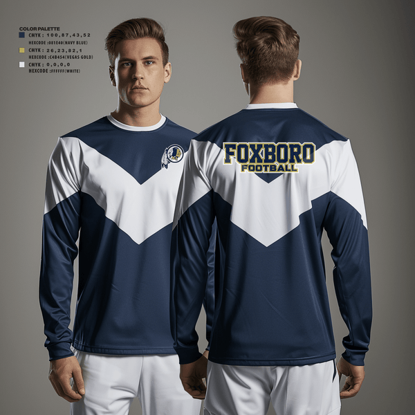 Long Sleeve Performance Shirt, Foxboro Youth Football And Cheerleading, Football, Teamtime, Team time, sublimation, custom sports apparel, team uniforms, spirit wear, spiritwear, sports uniforms, custom shirts, team store, custom team store, fundraiser sports, apparel fundraiser