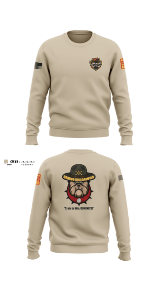 Crew Neck Sweatshirt, Bravo BulldawgsBravo BulldawgsB_3-6 ADARBulldawgs 3-6ADAR, Army, Teamtime, Team time, sublimation, custom sports apparel, team uniforms, spirit wear, spiritwear, sports uniforms, custom shirts, team store, custom team store, fundraiser sports, apparel fundraiser