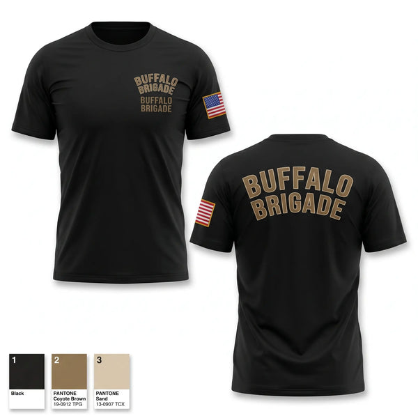 Old School Cotton Feel Shirt, Buffalo Brigade, Army, Teamtime, Team time, sublimation, custom sports apparel, team uniforms, spirit wear, spiritwear, sports uniforms, custom shirts, team store, custom team store, fundraiser sports, apparel fundraiser
