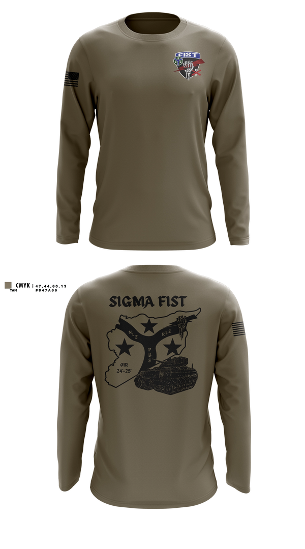 Long Sleeve Performance Shirt, 1/115th FA HHB DET 1, Army, Teamtime, Team time, sublimation, custom sports apparel, team uniforms, spirit wear, spiritwear, sports uniforms, custom shirts, team store, custom team store, fundraiser sports, apparel fundraiser