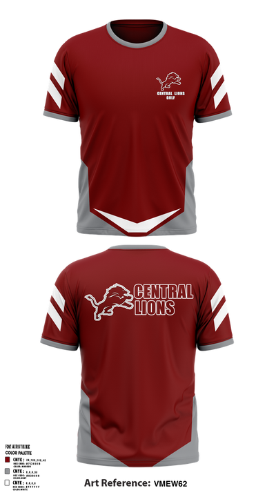 Central  Lions 90105846 Short Sleeve Performance Shirt - 1