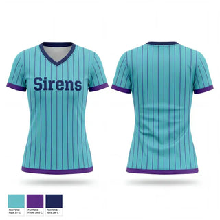 Womens Short Sleeve Vneck Shirt, Sirens, Softball, Teamtime, Team time, sublimation, custom sports apparel, team uniforms, spirit wear, spiritwear, sports uniforms, custom shirts, team store, custom team store, fundraiser sports, apparel fundraiser