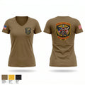 338th MED BDE 31574442 Women's Short Sleeve V-neck Shirt - 1