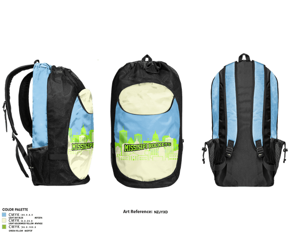 Gear Bag, Mississippi rockets, Men's Basketball, Teamtime, Team time, sublimation, custom sports apparel, team uniforms, spirit wear, spiritwear, sports uniforms, custom shirts, team store, custom team store, fundraiser sports, apparel fundraiser