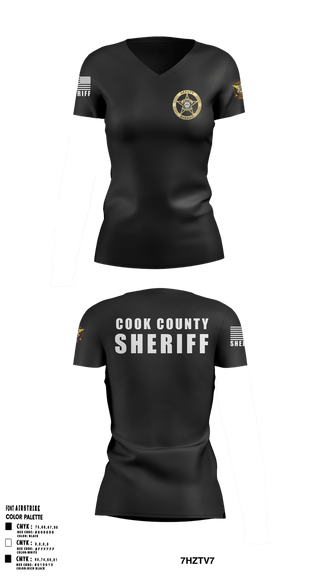 Womens Short Sleeve Vneck Shirt, Cook County Sheriff’s Office, Police, Teamtime, Team time, sublimation, custom sports apparel, team uniforms, spirit wear, spiritwear, sports uniforms, custom shirts, team store, custom team store, fundraiser sports, apparel fundraiser
