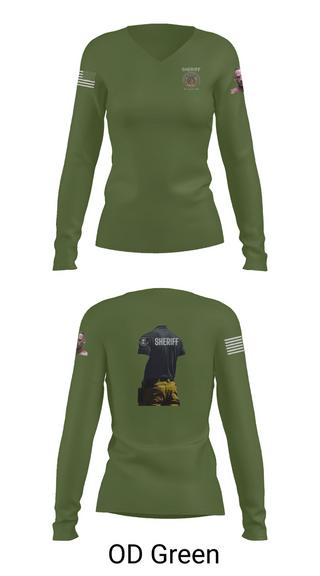 Womens Long Sleeve Vneck Shirt, Sheriff Transportation, , Teamtime, Team time, sublimation, custom sports apparel, team uniforms, spirit wear, spiritwear, sports uniforms, custom shirts, team store, custom team store, fundraiser sports, apparel fundraiser