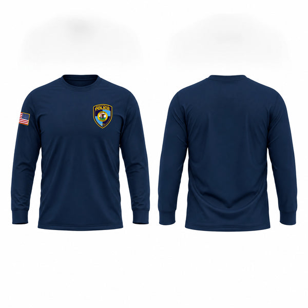 Long Sleeve Performance Shirt, Monticello Police Department, Police, Teamtime, Team time, sublimation, custom sports apparel, team uniforms, spirit wear, spiritwear, sports uniforms, custom shirts, team store, custom team store, fundraiser sports, apparel fundraiser