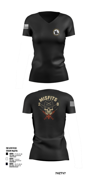 2-8 Cav, HHC, Medic Platoon 50281984 Women's Short Sleeve V-neck Shirt - 101
