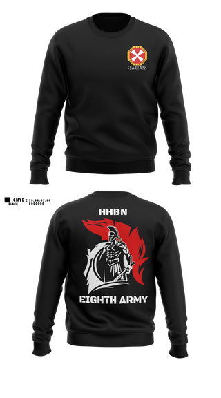 Crew Neck Sweatshirt, HHBN/8th Army, Army, Teamtime, Team time, sublimation, custom sports apparel, team uniforms, spirit wear, spiritwear, sports uniforms, custom shirts, team store, custom team store, fundraiser sports, apparel fundraiser