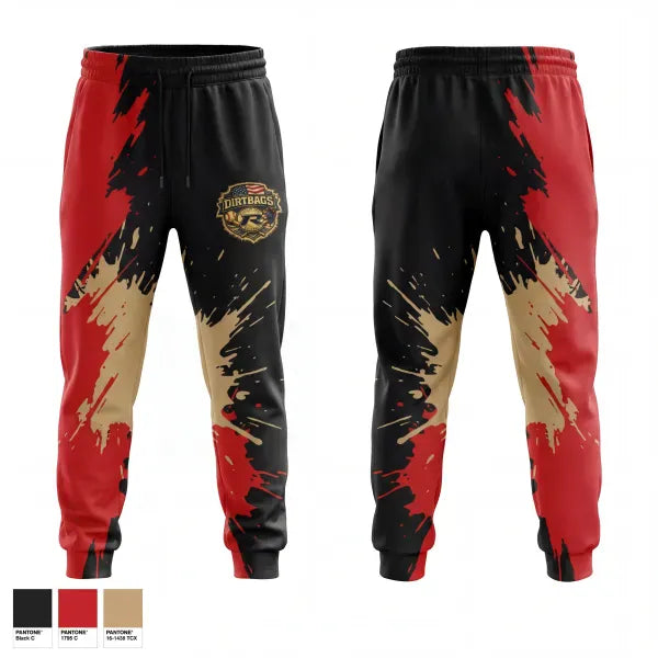 Sweatpants, Dirtbags, Baseball, Teamtime, Team time, sublimation, custom sports apparel, team uniforms, spirit wear, spiritwear, sports uniforms, custom shirts, team store, custom team store, fundraiser sports, apparel fundraiser