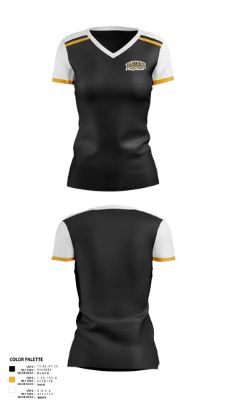 Womens Short Sleeve Vneck Shirt, Hazelwood Central Hawks Volleyball, Women's Volleyball, Teamtime, Team time, sublimation, custom sports apparel, team uniforms, spirit wear, spiritwear, sports uniforms, custom shirts, team store, custom team store, fundraiser sports, apparel fundraiser