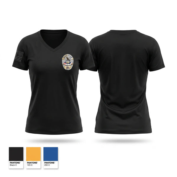 Womens Short Sleeve Vneck Shirt, Eldridge Police Department, Police, Teamtime, Team time, sublimation, custom sports apparel, team uniforms, spirit wear, spiritwear, sports uniforms, custom shirts, team store, custom team store, fundraiser sports, apparel fundraiser