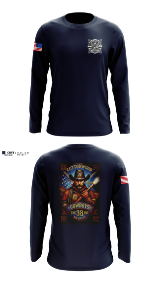 Long Sleeve Performance Shirt, Cottonwood Cowboys, Fire Department, Teamtime, Team time, sublimation, custom sports apparel, team uniforms, spirit wear, spiritwear, sports uniforms, custom shirts, team store, custom team store, fundraiser sports, apparel fundraiser