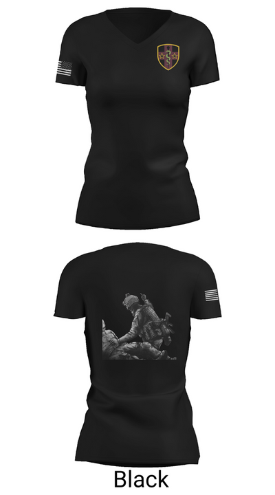 7455th MORU 95873552 Women's Short Sleeve V-neck Shirt - 28
