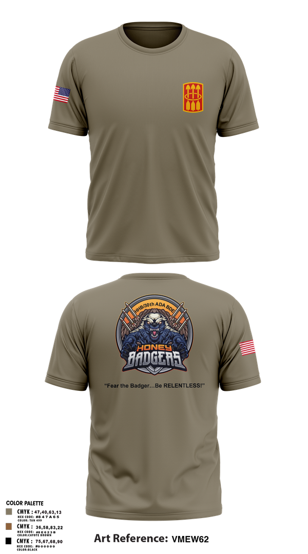 Short Sleeve Performance Shirt, Honey Badgers / 30X, Army, Teamtime, Team time, sublimation, custom sports apparel, team uniforms, spirit wear, spiritwear, sports uniforms, custom shirts, team store, custom team store, fundraiser sports, apparel fundraiser