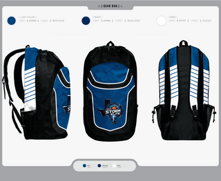 Gear Bag, Texas Storm, Men's Basketball, Teamtime, Team time, sublimation, custom sports apparel, team uniforms, spirit wear, spiritwear, sports uniforms, custom shirts, team store, custom team store, fundraiser sports, apparel fundraiser