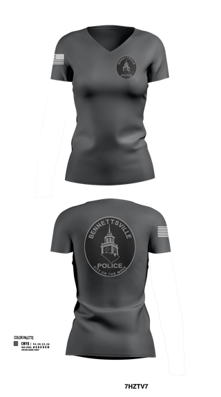 Womens Short Sleeve Vneck Shirt, Bennettsville Police, Police, Teamtime, Team time, sublimation, custom sports apparel, team uniforms, spirit wear, spiritwear, sports uniforms, custom shirts, team store, custom team store, fundraiser sports, apparel fundraiser