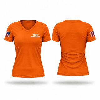 Womens Short Sleeve Vneck Shirt, Tiger Battalion, Army, Teamtime, Team time, sublimation, custom sports apparel, team uniforms, spirit wear, spiritwear, sports uniforms, custom shirts, team store, custom team store, fundraiser sports, apparel fundraiser
