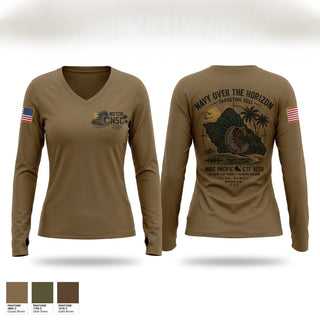 Womens Long Sleeve Vneck Shirt, NIOC PACIFIC N5C, Navy, Teamtime, Team time, sublimation, custom sports apparel, team uniforms, spirit wear, spiritwear, sports uniforms, custom shirts, team store, custom team store, fundraiser sports, apparel fundraiser