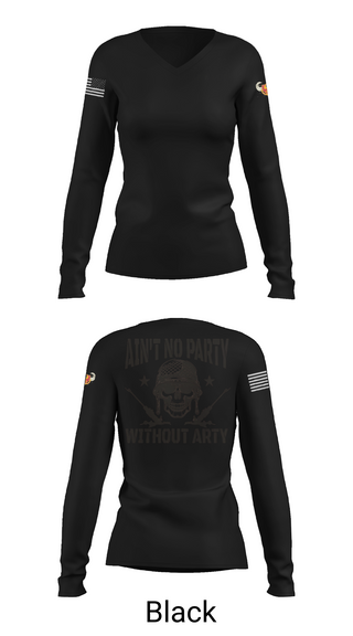 Women's Long Sleeve Vneck Shirt, 1-320th FA, Fox Battery, , Teamtime, Team time, sublimation, custom sports apparel, team uniforms, spirit wear, spiritwear, sports uniforms, custom shirts, team store, custom team store, fundraiser sports, apparel fundraiser