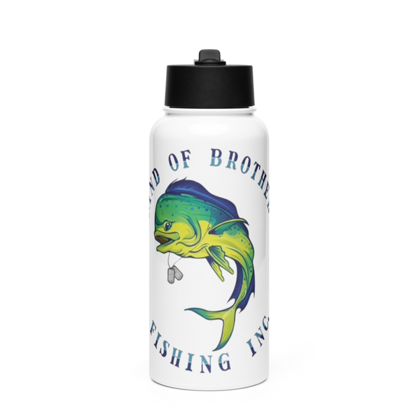 Band of Brothers Fishing 12640804 Stainless Steel Water Bottle with a Straw Lid