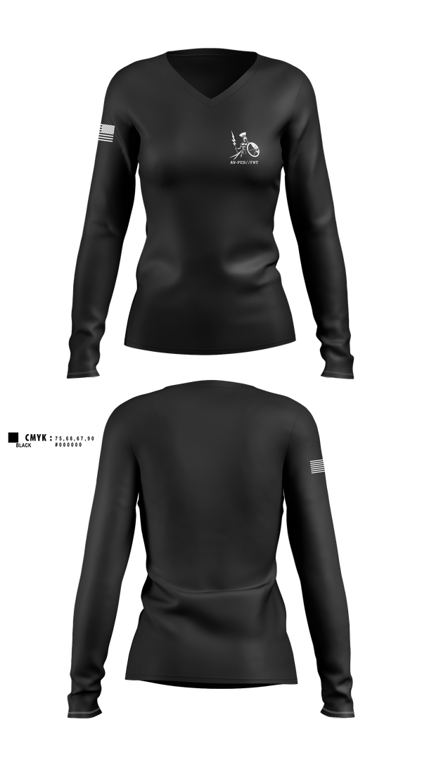 Womens Long Sleeve Vneck Shirt, AV-PED//FST, , Teamtime, Team time, sublimation, custom sports apparel, team uniforms, spirit wear, spiritwear, sports uniforms, custom shirts, team store, custom team store, fundraiser sports, apparel fundraiser