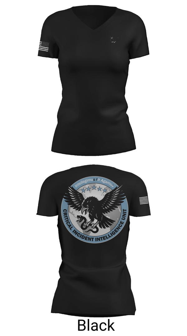 Womens Short Sleeve Vneck Shirt, Critical Incident Intelligence Unit, , Teamtime, Team time, sublimation, custom sports apparel, team uniforms, spirit wear, spiritwear, sports uniforms, custom shirts, team store, custom team store, fundraiser sports, apparel fundraiser