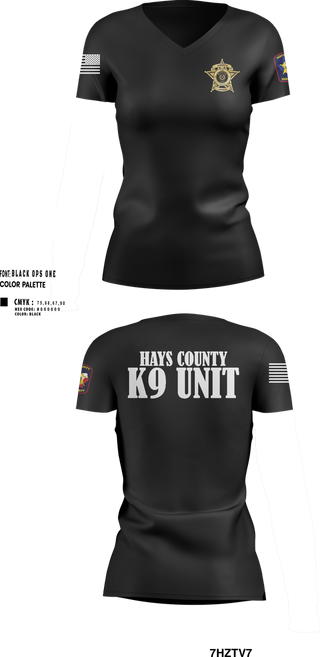 Womens Short Sleeve Vneck Shirt, Hays County Sheriff’s Office, , Teamtime, Team time, sublimation, custom sports apparel, team uniforms, spirit wear, spiritwear, sports uniforms, custom shirts, team store, custom team store, fundraiser sports, apparel fundraiser