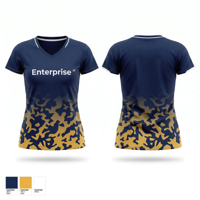 Enterprise Women's Short Sleeve V-neck Shirt - 1