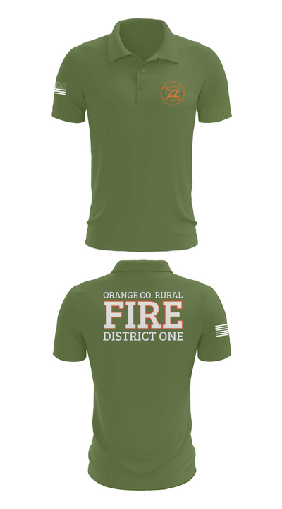 Orange County Rural District 1 Fire Department 66539276 Short Sleeve Performance Polo - 47