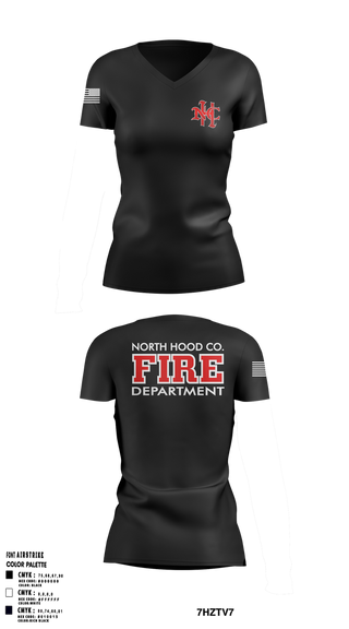 Womens Short Sleeve Vneck Shirt, North Hood County Volunteer Fire Department, Fire Department, Teamtime, Team time, sublimation, custom sports apparel, team uniforms, spirit wear, spiritwear, sports uniforms, custom shirts, team store, custom team store, fundraiser sports, apparel fundraiser