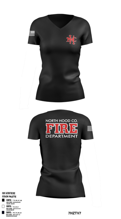 North Hood County Volunteer Fire Department 63771808 Women's Short Sleeve V-neck Shirt - 1