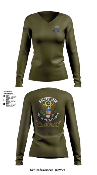 Womens Long Sleeve Vneck Shirt, Precinct 2 Day Watch, Police, Teamtime, Team time, sublimation, custom sports apparel, team uniforms, spirit wear, spiritwear, sports uniforms, custom shirts, team store, custom team store, fundraiser sports, apparel fundraiser