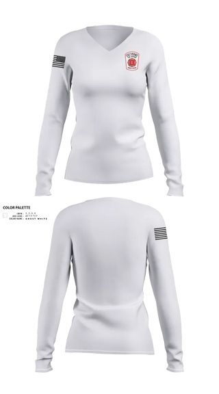 Womens Long Sleeve Vneck Shirt, Coeymans Fire Co. #1, , Teamtime, Team time, sublimation, custom sports apparel, team uniforms, spirit wear, spiritwear, sports uniforms, custom shirts, team store, custom team store, fundraiser sports, apparel fundraiser