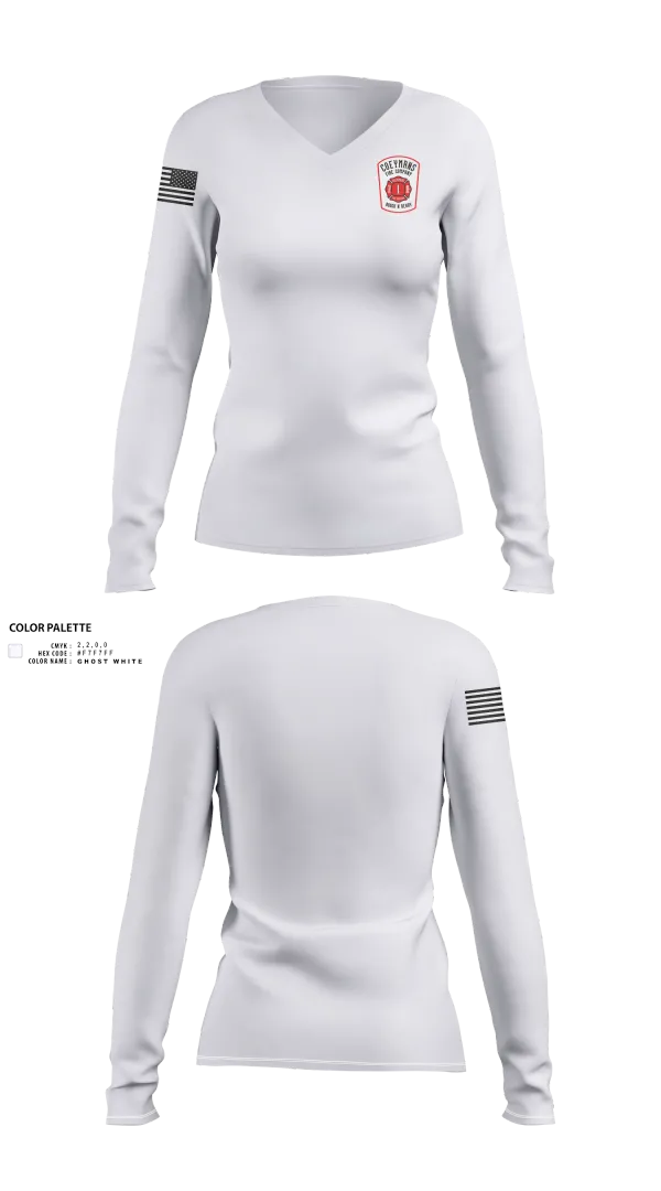Womens Long Sleeve Vneck Shirt, Coeymans Fire Co. #1, , Teamtime, Team time, sublimation, custom sports apparel, team uniforms, spirit wear, spiritwear, sports uniforms, custom shirts, team store, custom team store, fundraiser sports, apparel fundraiser