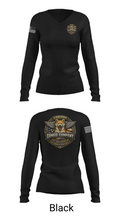 412th CA BN (A) 4166107 Women's Long Sleeve V-neck Shirt - 23