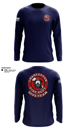 Long Sleeve Performance Shirt, Charleston Fire Dept Dive Team, Fire Department, Teamtime, Team time, sublimation, custom sports apparel, team uniforms, spirit wear, spiritwear, sports uniforms, custom shirts, team store, custom team store, fundraiser sports, apparel fundraiser