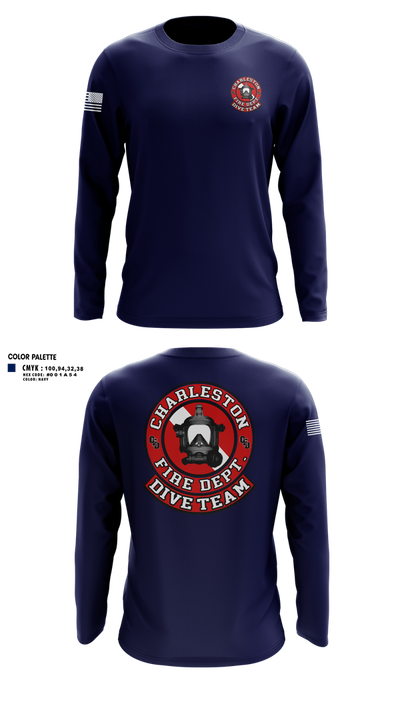 Charleston Fire Dept Dive Team 94862858 Long Sleeve Performance Shirt 5
